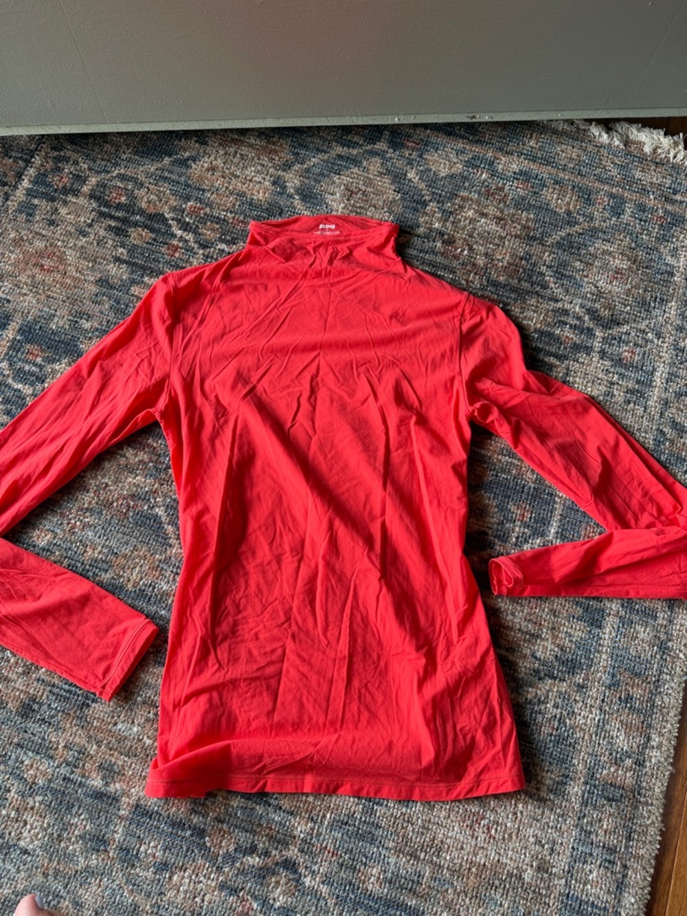 Skims Women’s Red Long-Sleeve Mock Neck Top